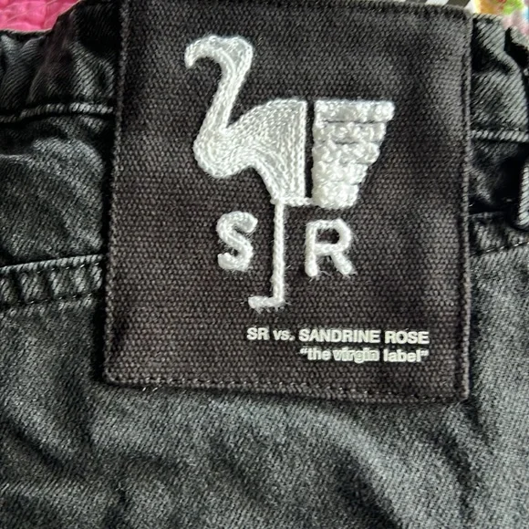 SR vs Sandrine Rose Black Denim Raw Hem Bermuda Shorts - Picture 4 of 7